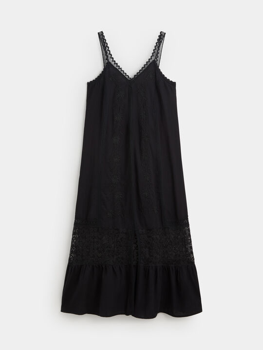 VESTIDO BORDADO Negro image number null