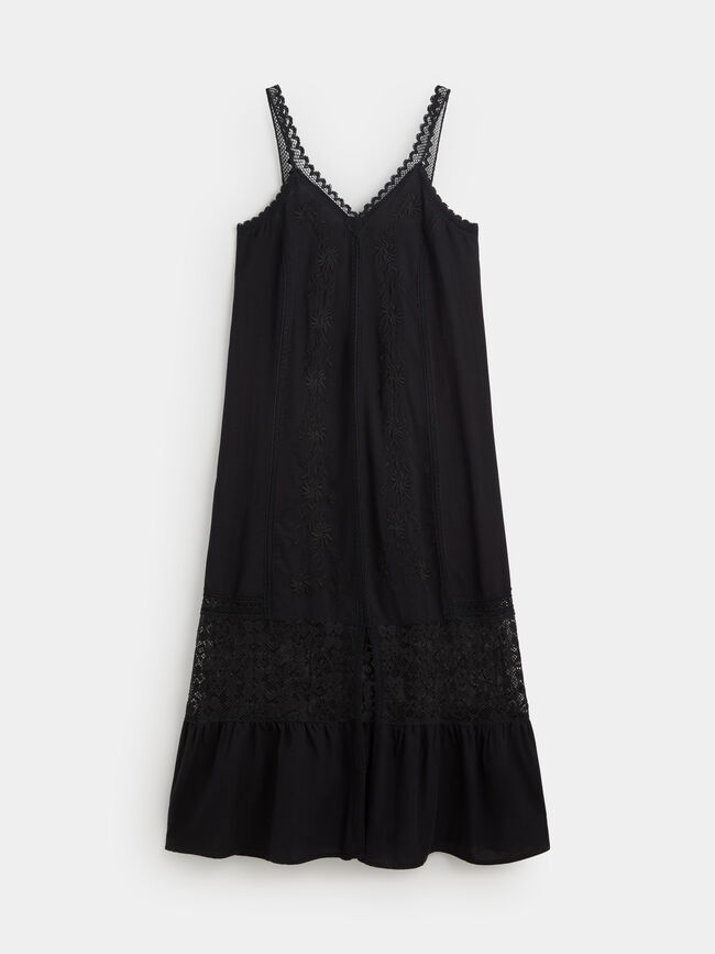 VESTIDO BORDADO Negro