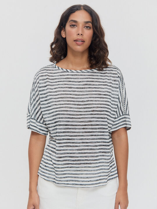 CAMISETA RAYAS Negro image number null