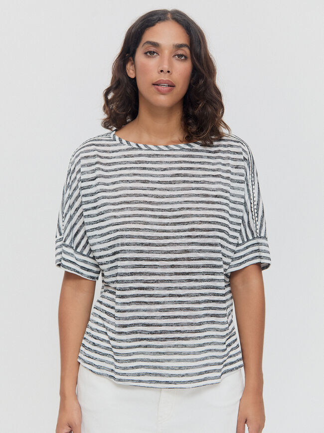 CAMISETA RAYAS Negro