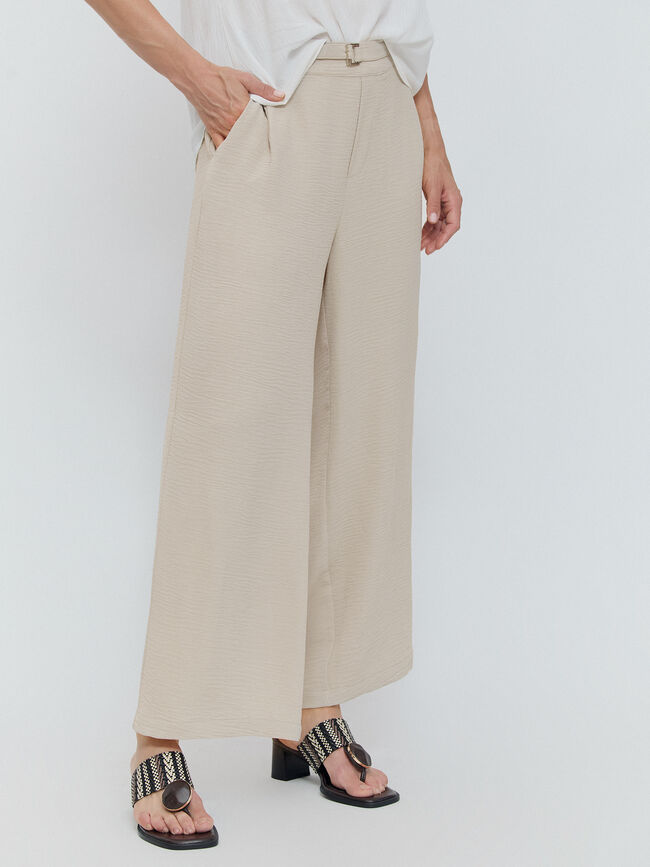 PANTALON ANCHO FLUIDO PIEDRA OSCURO
