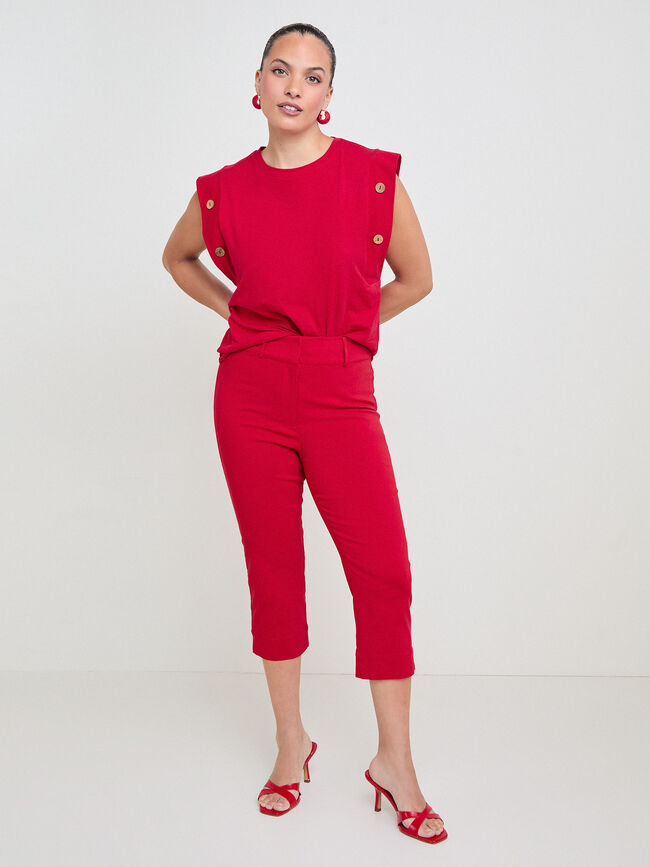 PANTAL&Oacute;N CAPRI Rojo