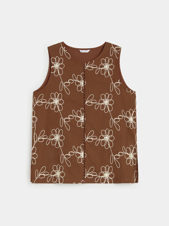 TOP BORDADO Chocolate image number null
