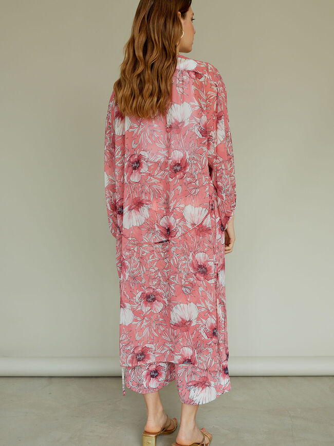 Caftán estampado Rosa Oscuro