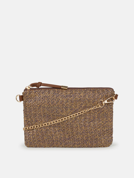 BOLSO MEDIO RAFIA Marron chocolat image number null
