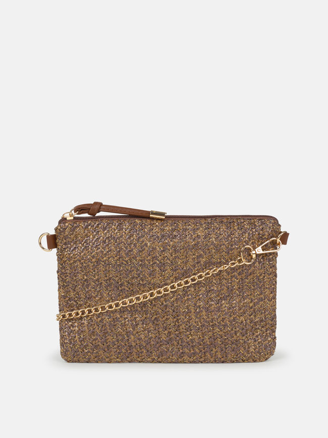 BOLSO MEDIO RAFIA Marron chocolat