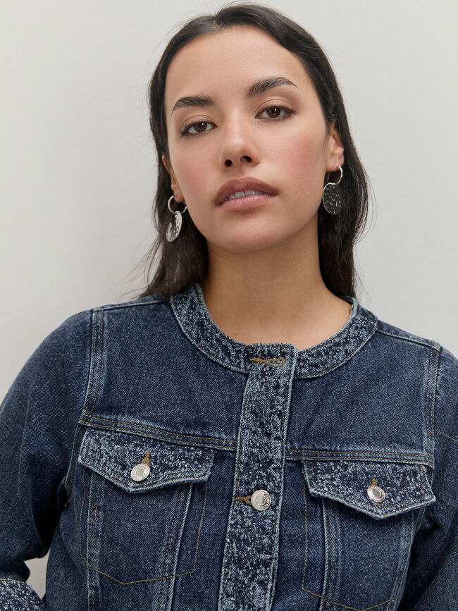 CHAQUETA CORTA DETALLES Dark blue