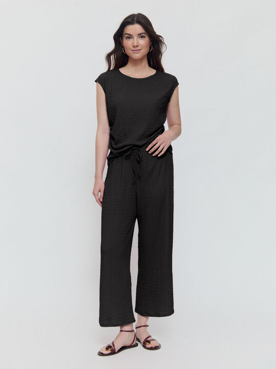 CAMISETA FRUNCE LATERAL Negro image number null