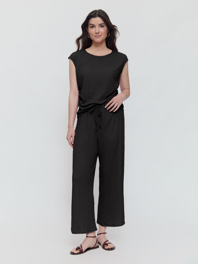 CAMISETA FRUNCE LATERAL Negro