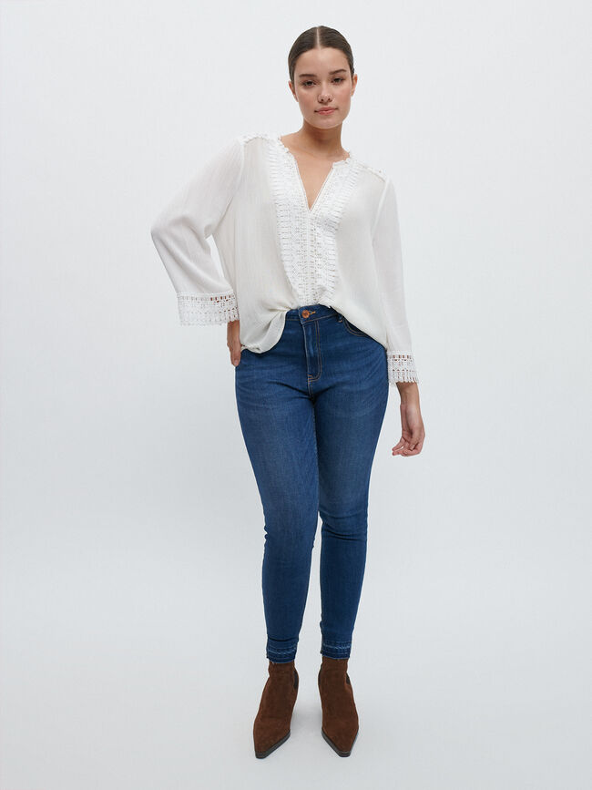 BLUSA PUNTILLA Blanco Hueso