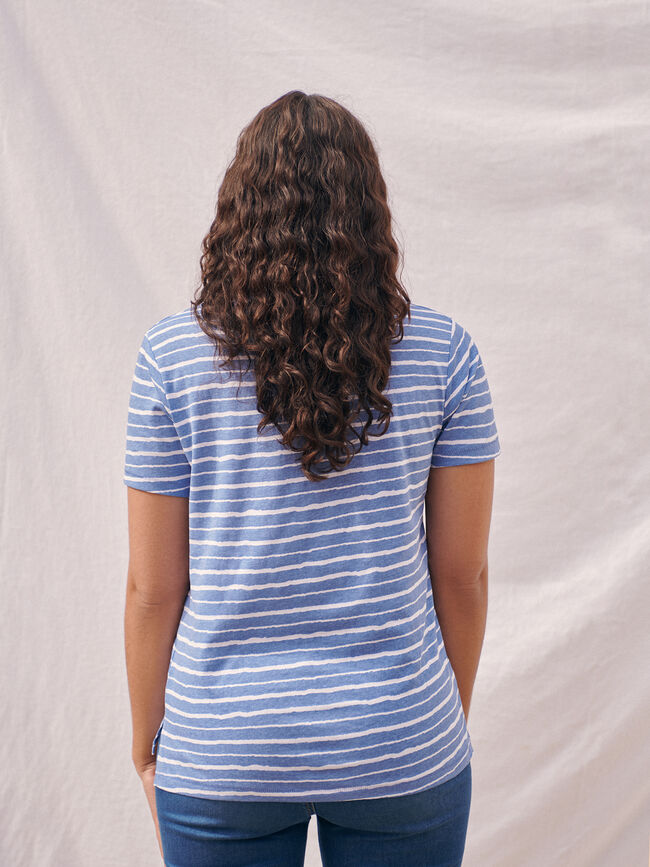 Camiseta cuello pico estampada Estampado 1