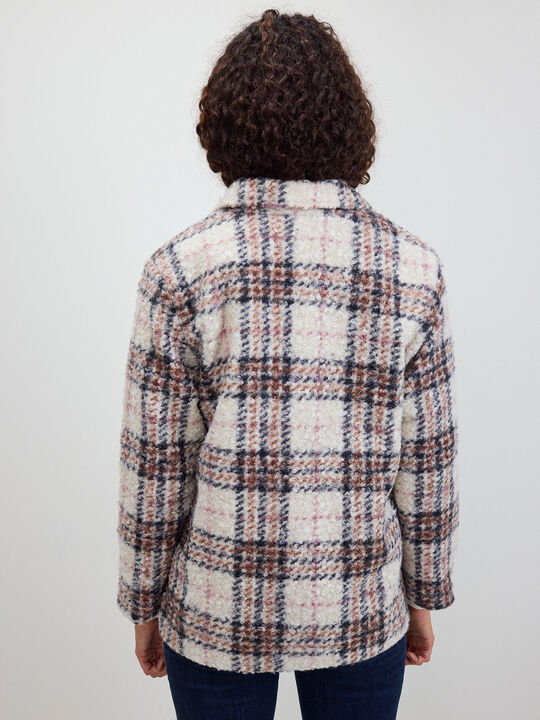 CHAQUETA CUADROS Beige image number null