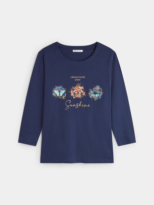 CAMISETA ESTAMPADA Azul Marino image number null