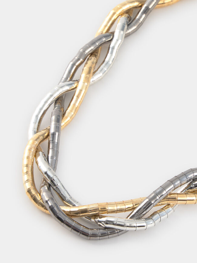 COLLAR TRENZADO TRICOLOR Multicolor