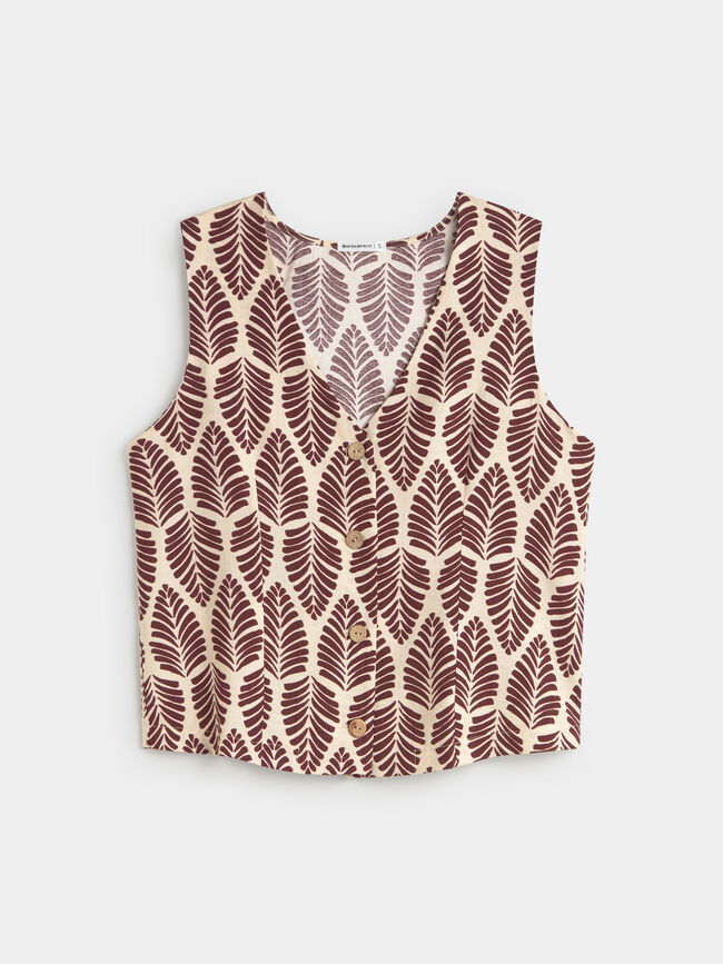 CHALECO ESTAMADO RUSTICO Marron