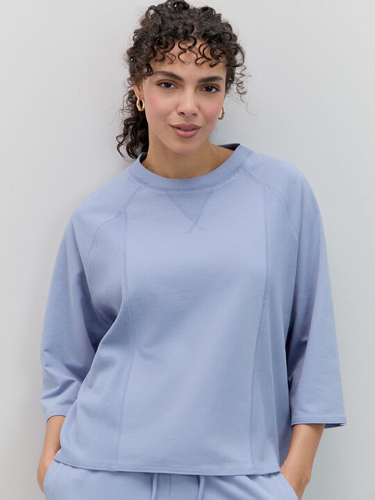 SUDADERA DETALLE LATERAL Azul Chambray image number null