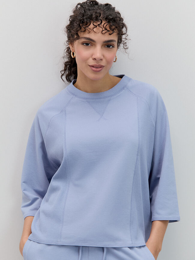 SUDADERA DETALLE LATERAL Azul Chambray