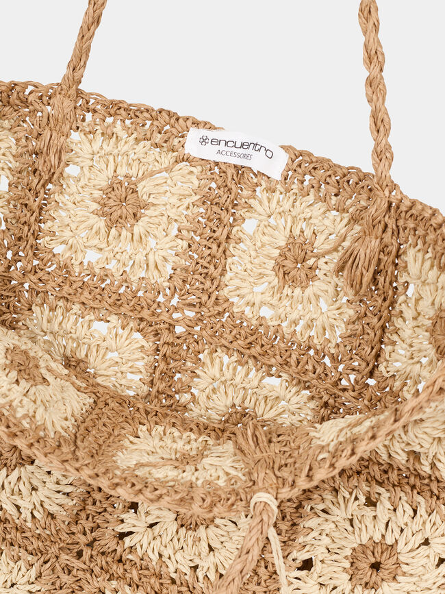 Bolso rafia crochet Beige