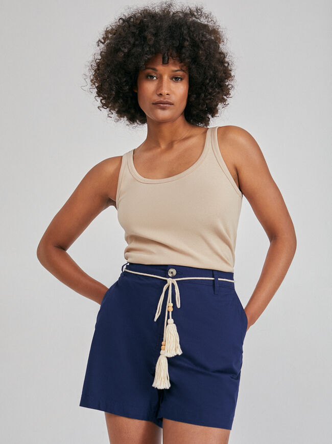 Short algodón borlas Azul Marino