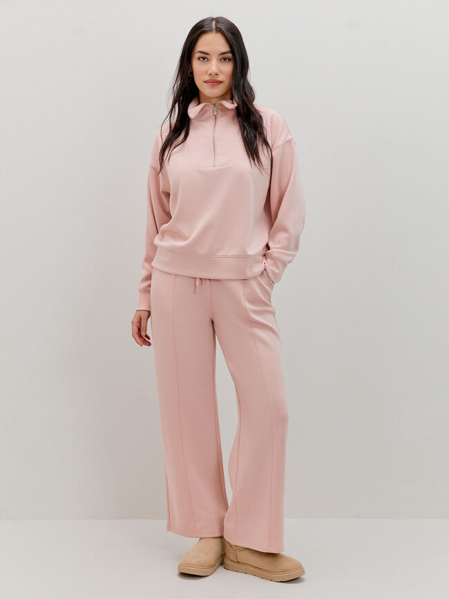 SUDADERA CUELLO ANCHO Rosa