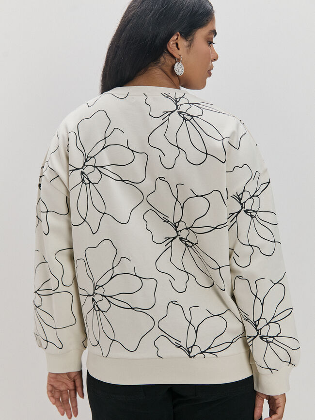 SUDADERA BICOLOR MENSAJE Beige