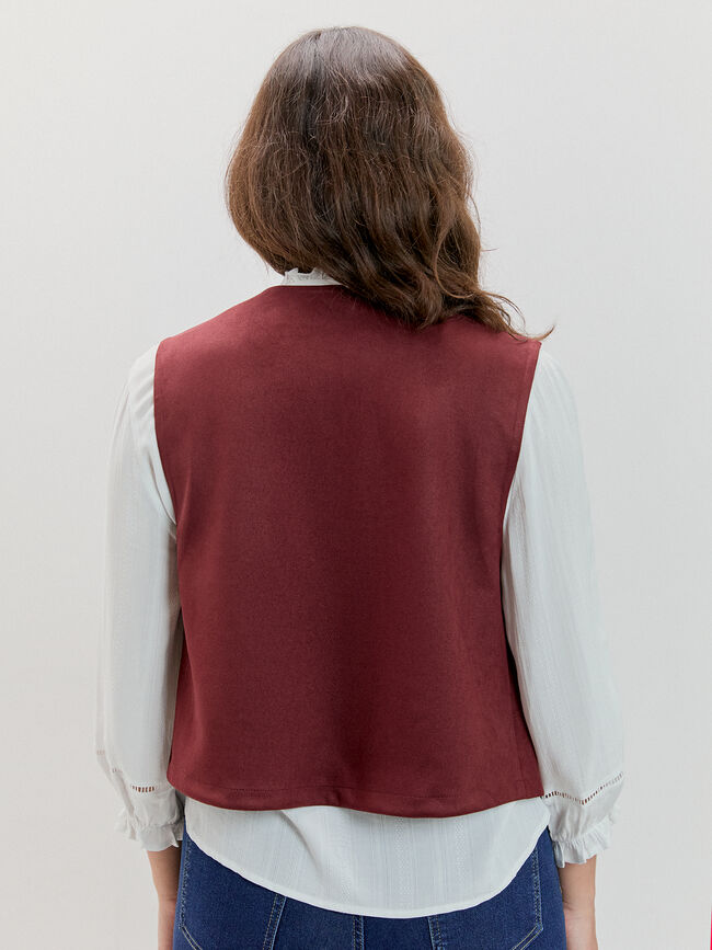 CHALECO ANTELINA DIBUJO Granate