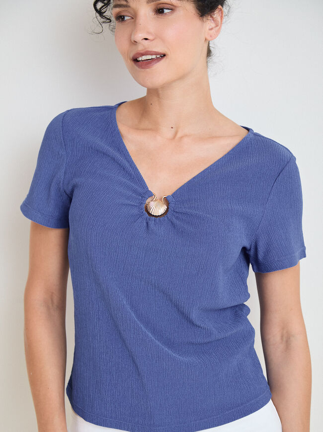 CAMISETA  APLIQUE CONCHA Azulon