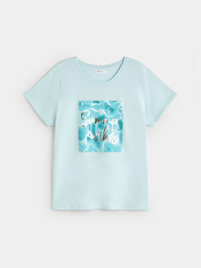 CAMISETA SUMMER VIBES Azul Agua