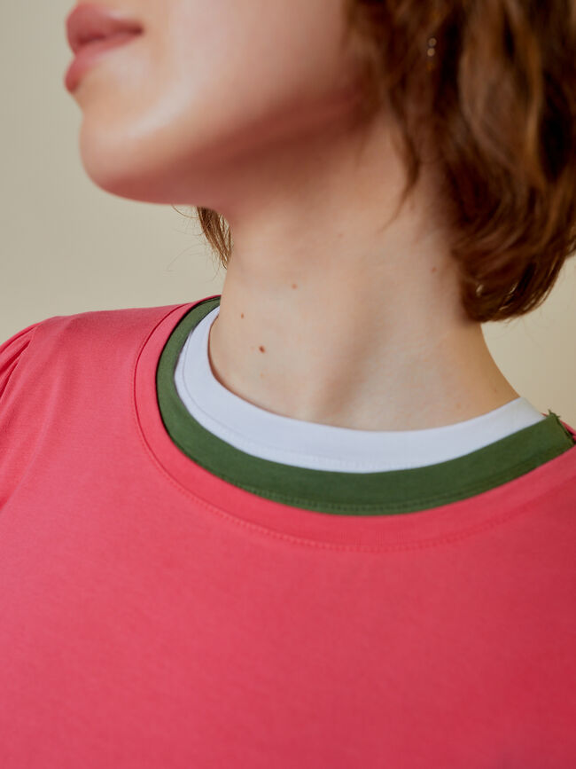CAMISETA FRUNCIDO EN HOMBRO Kaki