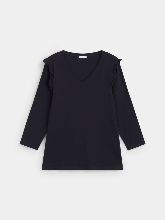 CAMISETA VOLANTE Azul Marino