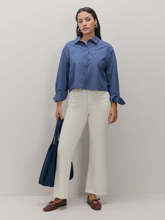 camisa strass Mid blue image number null