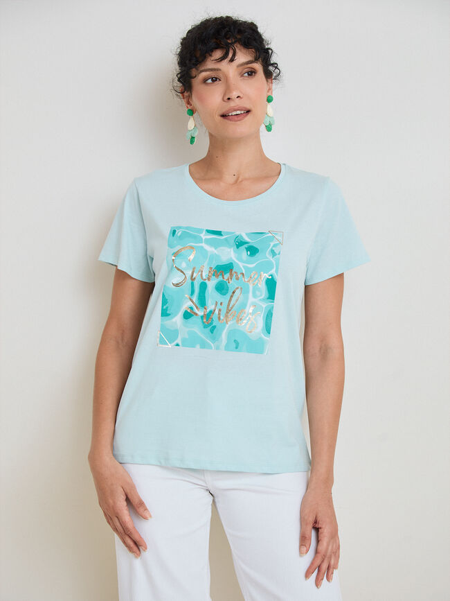 CAMISETA SUMMER VIBES Azul Agua