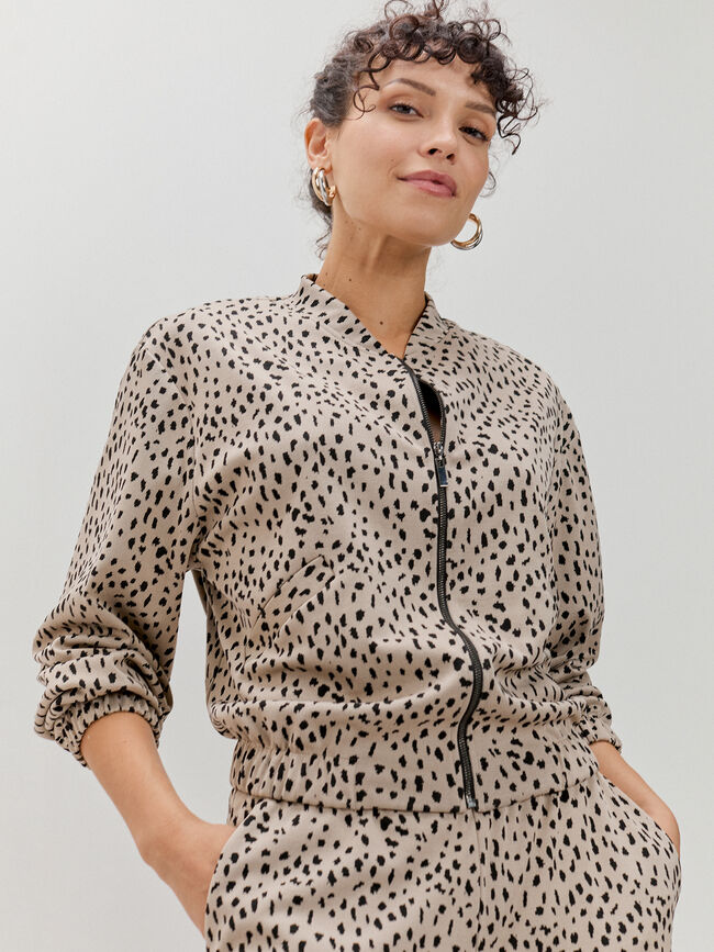 BOMBER ESTAMPADO ANIMAL Marron