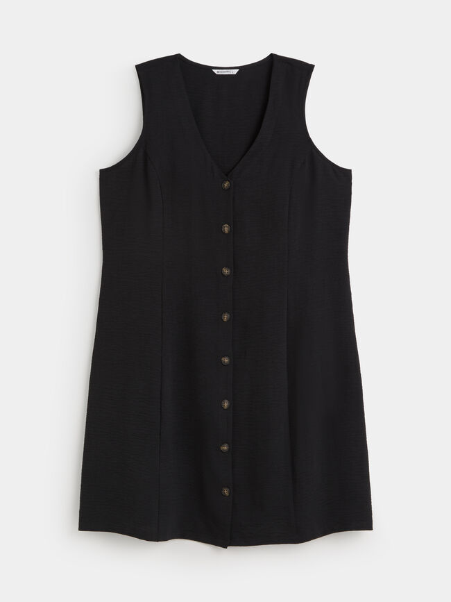 VESTIDO CORTO BOTONES Negro