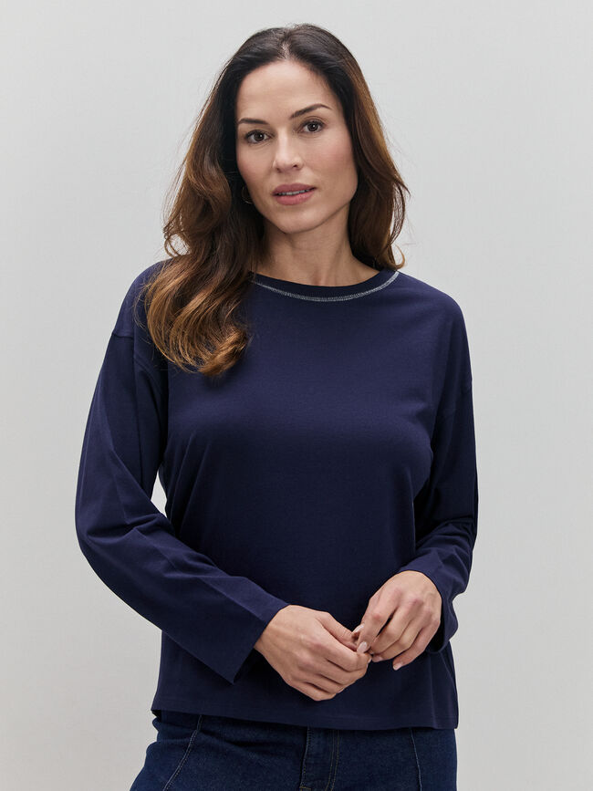 CAMISETA MANGA LARGA Azul Marino