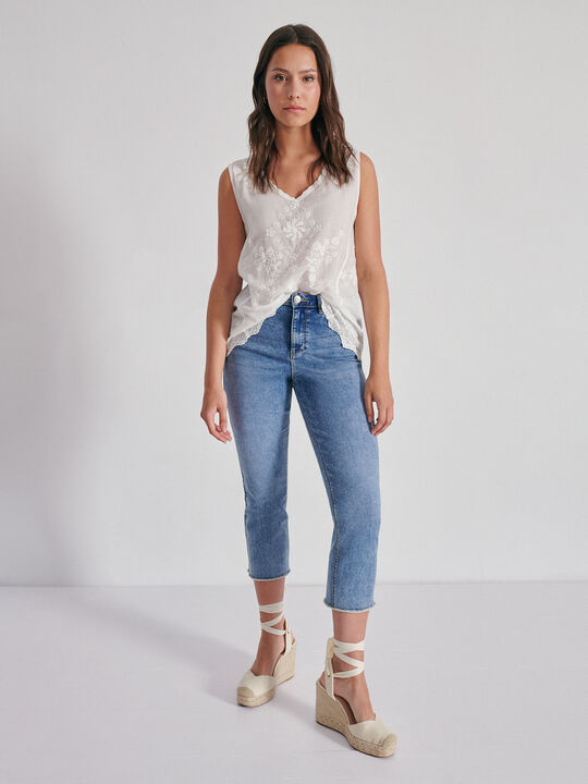 Top blanco bordado Blanco Optico image number null