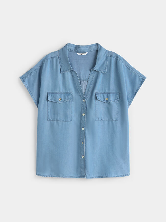 BLUSA TENCEL Mid blue