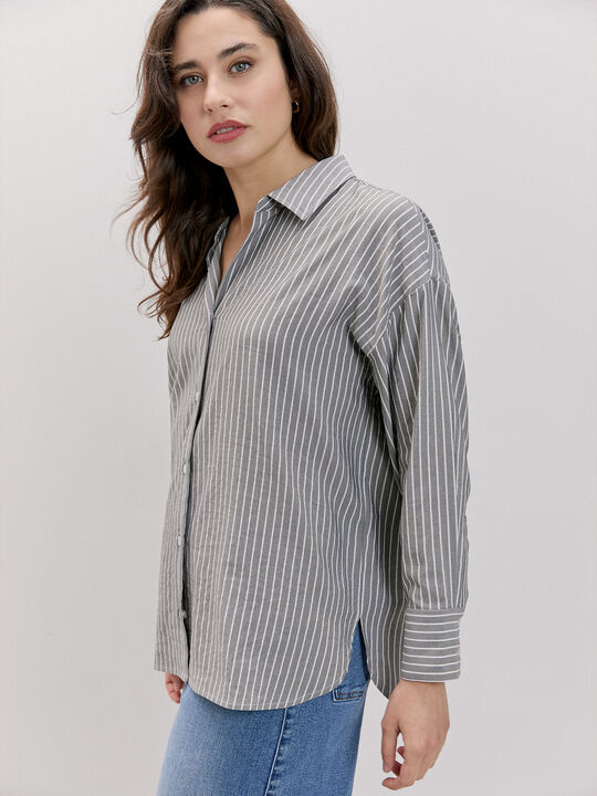 CAMISA OVERSIZE Gris image number null