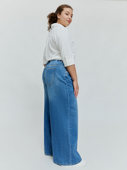 PANTALON ANCHO ELASTICO Mid blue image number null