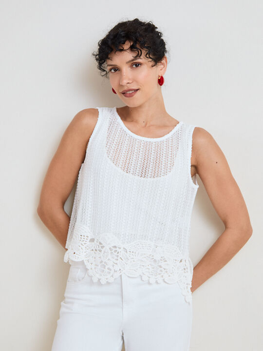 TOP CON FORNITURA Crudo image number null