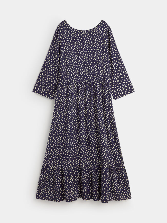 VESTIDO MIDI FLUIDO Azul Noche