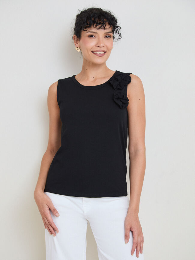 TOP FLOR 3D Negro