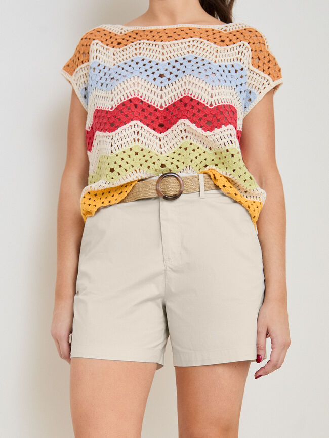PANTAL&Oacute;N CORTO CINTUR&Oacute;N Piedra