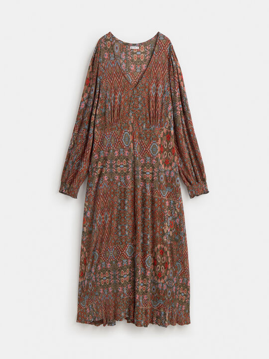 VESTIDO LARGO ESTAMPADO Estampado 1 image number null