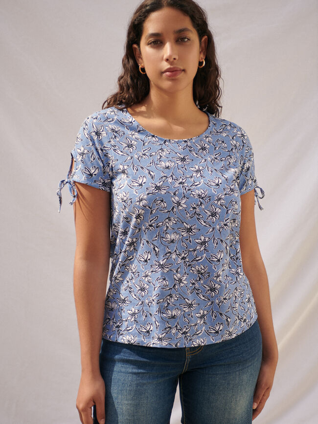 Camiseta detalle nudo 100% algodón Estampado 1