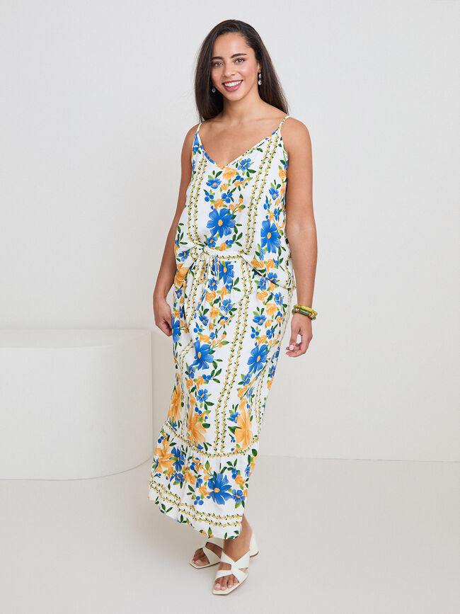 FALDA FLUIDA PRINT Crudo