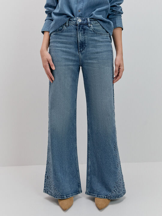 VAQUERO BORDADO FLORES Mid blue image number null