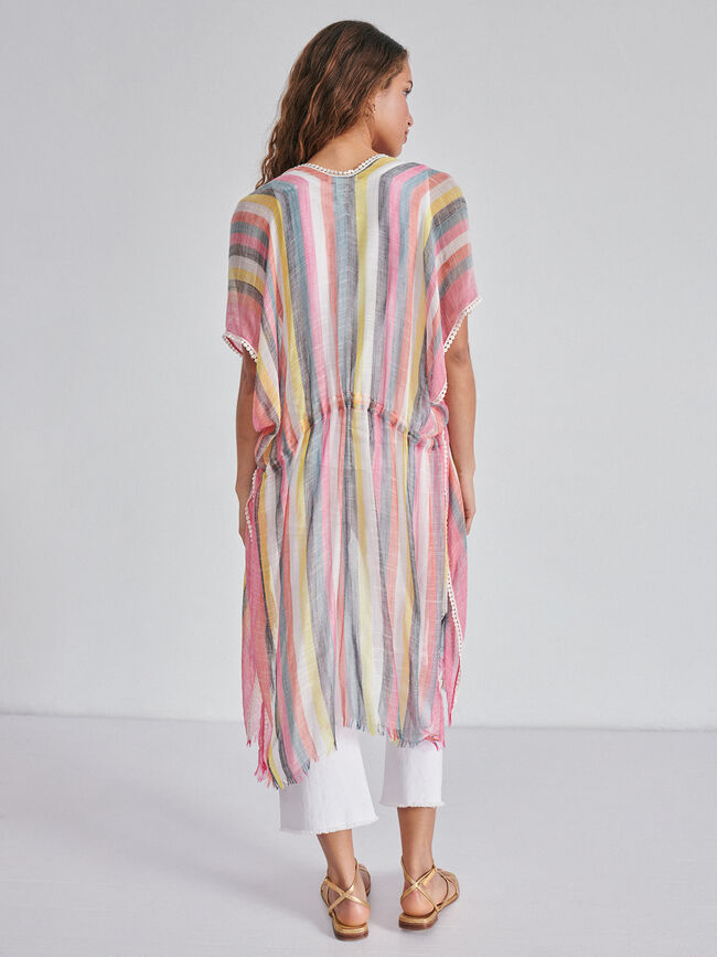 CAFTÁN ESTAMPADO RAYAS Multicolor