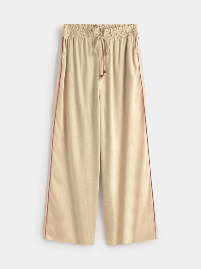 PANTALON DETALLE LATERAL Camel