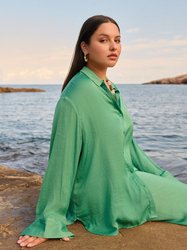 CAMISA FLUIDA Verde Pino